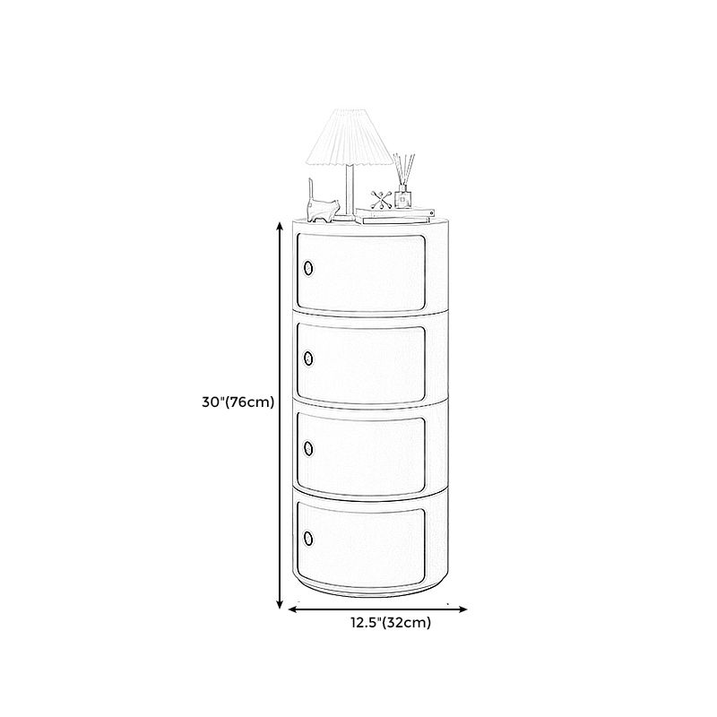 Dia Tavolo laterale di plastica rotonda Nordic in giallo/verde con conservazione