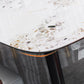 Traditional Luxury Stone Dining Table Rectangle Tripod Base Dining Table