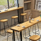 Table de Bar en bois massif naturel, Base luge, Table à manger pour cuisine, salon, café