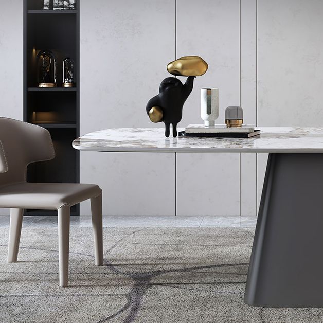 Rectangle Contemporary Dining Room Table White Sintered Stone Table with Pedestal Base Clearhalo ' dining_table' 'Dining Tables & Seating' 'Dining Tables' 'furn' 'furn_dining_table' 'Furniture' 'furniture_dining_table' 'Kitchen & Dining Furniture' 'kitchen&dining_furn' 'kitchen' 'kitchen_dining_table' 1200x1200_af57f297-3bb9-4017-a6c1-52a84a62636a