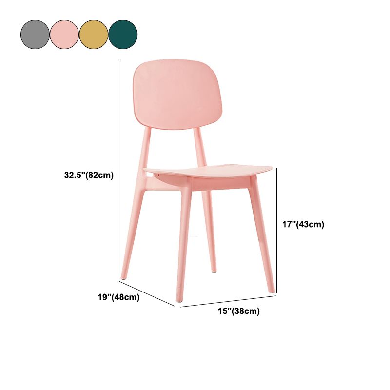 Scandinavian Plastic Dining Side Chair Open Back Armless Dining Chairs