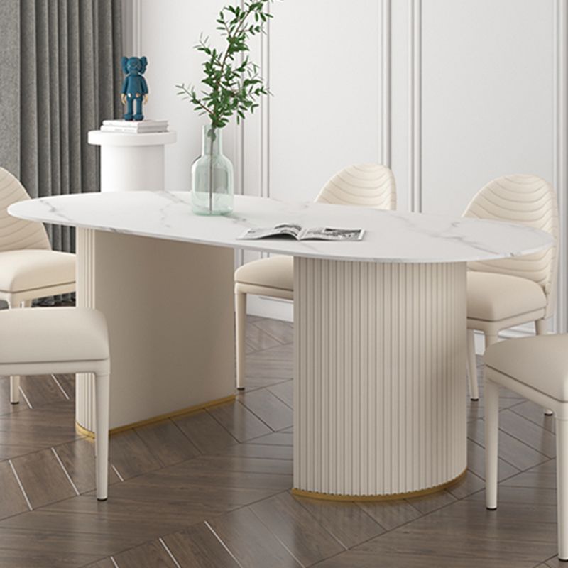 Metal Modern Oval Dining Table Sintered Stone Table for Dining Room and Kitchen Clearhalo ' dining_table' 'Dining Tables & Seating' 'Dining Tables' 'furn' 'furn_dining_table' 'Furniture' 'furniture_dining_table' 'Kitchen & Dining Furniture' 'kitchen&dining_furn' 'kitchen' 'kitchen_dining_table' 1200x1200_af5c782e-aa7e-4e0e-8eee-fc1cdd4c7abc