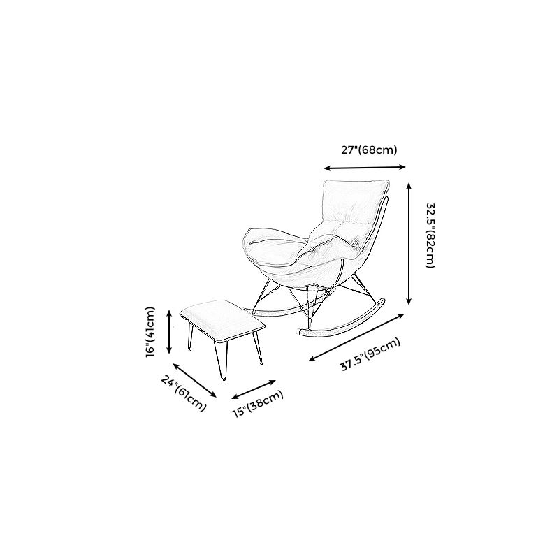 Chaise d'accent sans bras moderne Faux Coue et chaise Lounge Velet avec dos haut