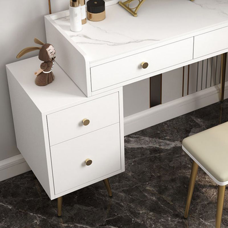 4 Drawers Makeup Table Desk Vanity - 30.7"H Vanity Table with Cabinets