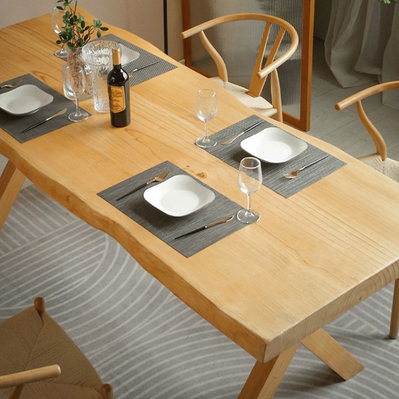 Contemporary Solid Wood Dining Table Double Pedestal Dining Table