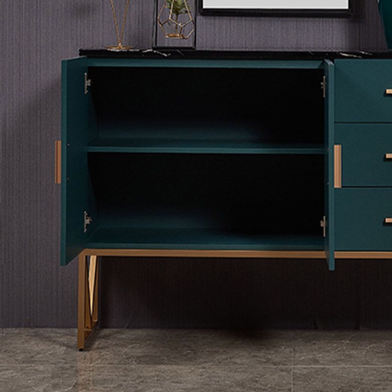 Server da pranzo verde in falda marmo con cassetti a buffet da pranzo moderno