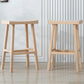 Solid Wood Backless Counter Stool Modern Armless Bar Stool with Wooden Footrest