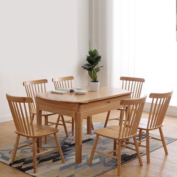 1/5/7 Piece Modern Style Dining Room Chair and Table Set with Solid Wood