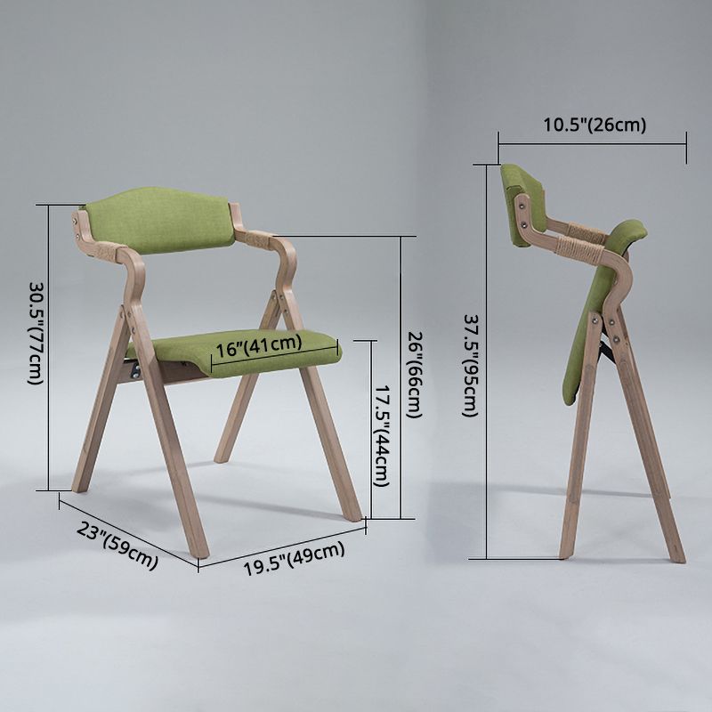 Home Contemporary Arm Chair Open Back Upholstered Wood Folding Dining Room Chair Clearhalo ' kitchen&dining_furn' 'Dining Chairs' 'Dining Tables & Seating' 'dining_chair' 'furn' 'furn_dining_chair' 'Furniture' 'furniture_dining_chair' 'Kitchen & Dining Furniture' 'kitchen' 1200x1200_af659c05-3e86-4800-8eb9-ffe90d011ba6