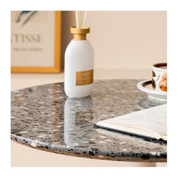 Industrial Steel Bar Dining Table Terrazzo Top Indoor Bistro Table with Single Pedestal Clearhalo 'Bar Furniture' 'Bar Tables' 'bar_tables' 'furn' 'furn_bar_tables' 'Furniture' 'furniture_bar_tables' 'Kitchen & Dining Furniture' 1200x1200_af66f30f-b157-4f32-aa23-64016d4ae411