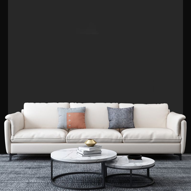 Weißes Lederkissen -Rückensofa zeitgenössischer Kissen -Oberarmsofa