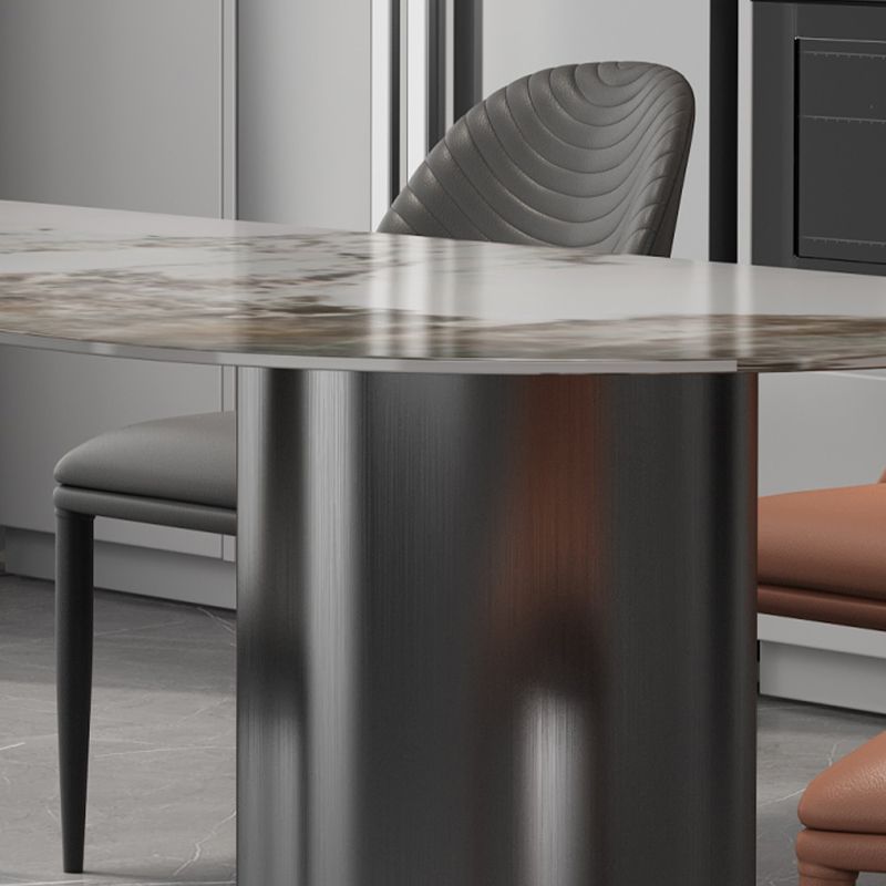 Sintered Stone Dining Table Traditional Luxury Double Pedestal Table for Kitchen Clearhalo 'Dining Tables & Seating' 'Dining Tables' 'dining_table' 'furn' 'furn_dining_table' 'Furniture' 'furniture_dining_table' 'Kitchen & Dining Furniture' 'kitchen' 'kitchen_dining_table' 1200x1200_af694e06-5d0c-47d1-86c7-71dd83f6ab8c