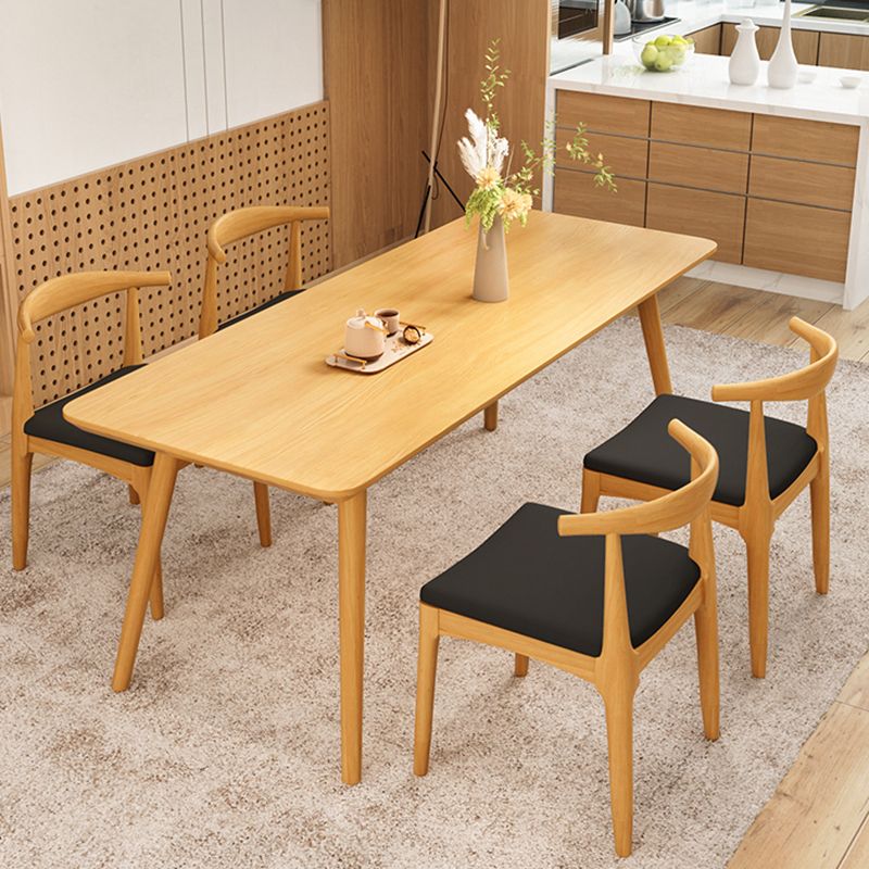 Natural Solid Wood Dining Table Rectangle Dining Table for Dining Room