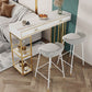 Marble Counter Table with Rectangle Table Top Double Pedestal Table - 41.3" H Clearhalo 'Bar Furniture' 'Bar Tables' 'bar_tables' 'furn' 'furn_bar_tables' 'Furniture' 'furniture_bar_tables' 'Kitchen & Dining Furniture' 1200x1200_af6a7fb9-f93d-4ff1-be42-ce5c9d796bc6