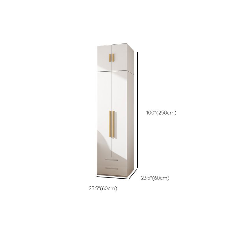 Modern Metal Wardrobe Armoire Freestanding Wardrobe in White Clearhalo 'Armoires & Wardrobes' 'armoires_wardrobes' 'Bedroom Furniture' 'furn' 'furn_armoires_wardrobes' 'Furniture' 1200x1200_af6b7e0d-da4b-404d-8387-8f477d9c045a