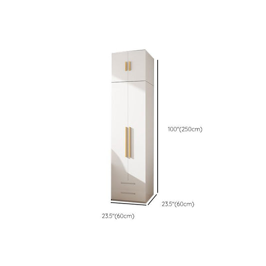Modern Metal Wardrobe Armoire Freestanding Wardrobe in White Clearhalo 'Armoires & Wardrobes' 'armoires_wardrobes' 'Bedroom Furniture' 'furn' 'furn_armoires_wardrobes' 'Furniture' 1200x1200_af6b7e0d-da4b-404d-8387-8f477d9c045a