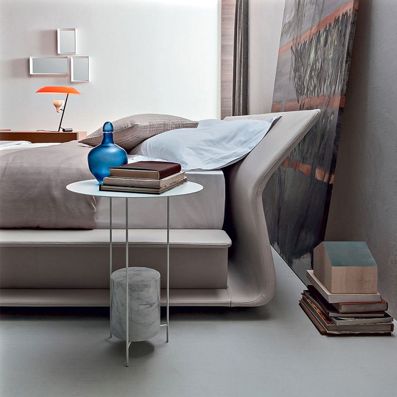 Triple Pin Round Side Table Mid-Century Metal Side End Table