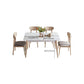 2/5/7 Pieces Modern Rectangle Glass Top Wooden Frame Dining Set for Home