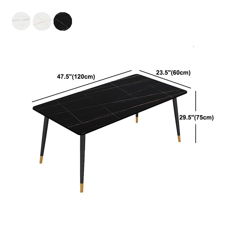 Stone Top Rectangle Dinette Table Traditional Luxury Metal Tripod Base Dining Table Clearhalo 'Dining Tables & Seating' 'Dining Tables' 'dining_table' 'furn' 'furn_dining_table' 'Furniture' 'furniture_dining_table' 'Kitchen & Dining Furniture' 'kitchen' 'kitchen_dining_table' 1200x1200_af6f2bb9-71ab-4cc6-9f96-9c6f994446db
