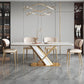 Dining Room Set Modern Sintered Stone Table with Gold Metal Base Rectangle Dining Set for Restaurant Clearhalo 'Dining Room Sets' 'Dining Tables & Seating' 'dining_room_set' 'furn' 'furn_dining_room_set' 'Furniture' 'furniture_dining_room_set' 'Kitchen & Dining Furniture' 'kitchen&dining_furn' 'kitchen' 1200x1200_af72ae08-fe4a-4bf9-9272-0b22f6b1e2b1