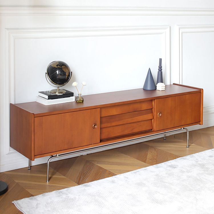 Soporte multimedia para TV de madera Consola multimedia para TV escandinava con 3 cajones