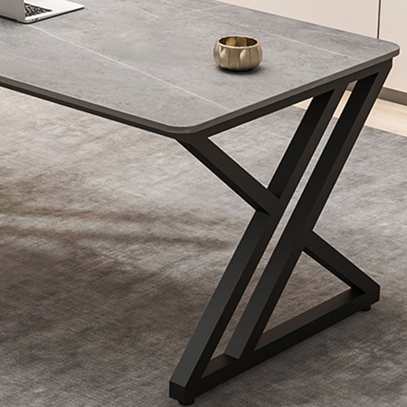 Modern Style Steel Base Office Desk Rectangular Home Writing Desk Clearhalo 'furn' 'furn_office_desk' 'Furniture' 'Office Desks' 'Office Furniture' 'office_desk' 1200x1200_af74838d-fee9-426c-8883-d0dd8f817a1a