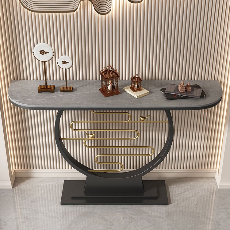 Tavolino console mezza luna glam tavolo resistente alle macchie per la sala