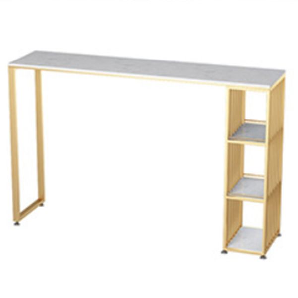 Glam Style Bar Table Artificial Marble Top Pub Table with Cabinet for Dining Room Clearhalo 'Bar Furniture' 'Bar Tables' 'bar_tables' 'Furniture' 'furniture_bar_tables' 'Kitchen & Dining Furniture' 1200x1200_af762460-ec07-42f2-b3a7-6e119b1f9400