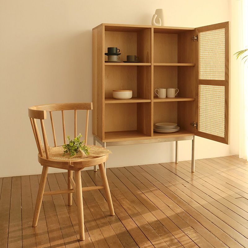 35.43" Long Accent Cabinet Solid Wood Cabinet in Natural with Shelves Clearhalo 'Cabinets & Chests' 'cabinets_chests' 'furn' 'furn_cabinets_chests' 'Furniture' 'Living Room Furniture' 1200x1200_af77223c-9b06-4c84-b7fc-2cf5e1357c19