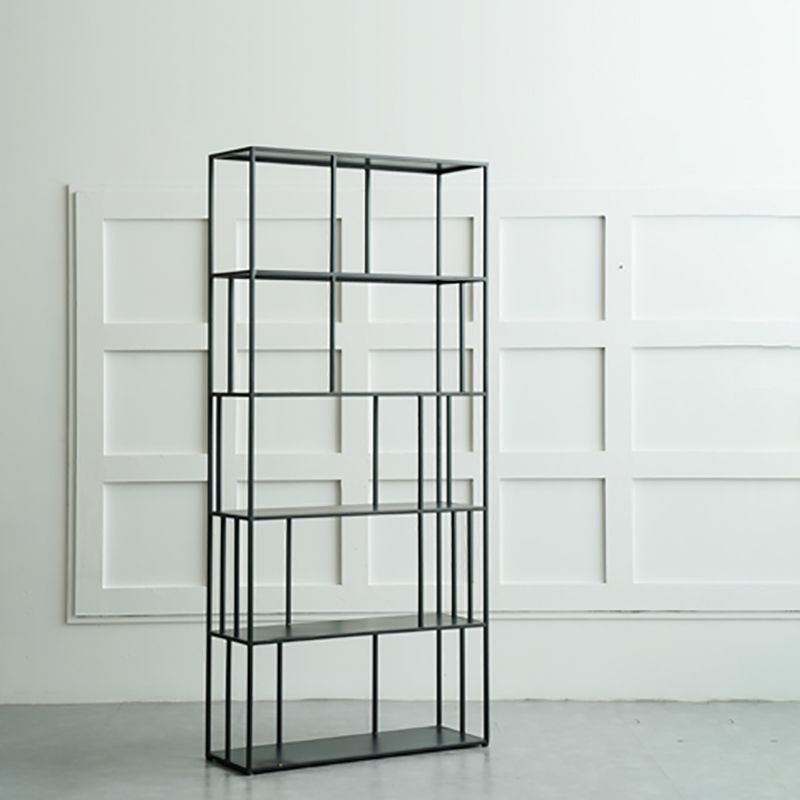 Modern Style Open Back Bookshelf Standard Metal Bookcase with Shelves Clearhalo 'Bookcases' 'furn' 'furn_bookcases' 'Furniture' 'Office Furniture' 1200x1200_af7766f9-ad13-467d-bf13-2495ec0267d1