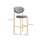 Glam Style Counter Stool Upholstered Bar Stool with Metal Base