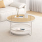 Iron 4 Legs Cocktail Table Round Glass Top Coffee Table with Shelf Clearhalo 'Coffee & Accent Tables' 'Coffee Tables' 'coffee_tables' 'furn' 'furn_coffee_tables' 'Furniture' 'Living Room Furniture' 1200x1200_af7af461-3492-4696-a093-f5b396225c74