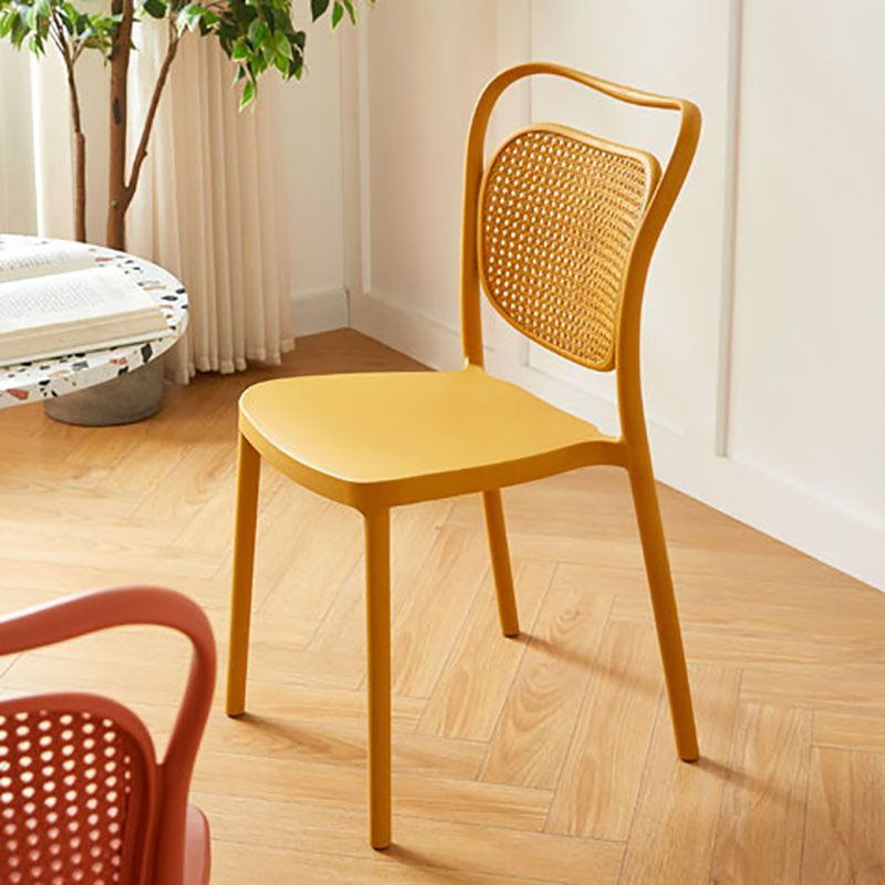 Scandinavian Design Plastic Dining Armless Chairs for Home Open Back Side Chair Clearhalo ' kitchen&dining_furn' 'Dining Chairs' 'Dining Tables & Seating' 'dining_chair' 'furn' 'furn_dining_chair' 'Furniture' 'furniture_dining_chair' 'Kitchen & Dining Furniture' 'kitchen' 1200x1200_af7b58ac-2904-4867-abe6-cd486167943a