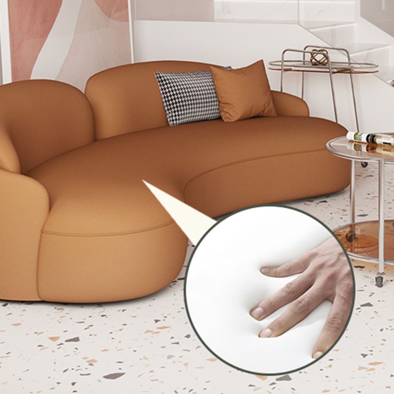 フェイクレザーリビングルーム用の現代的な湾曲したソファーアームレスソファ