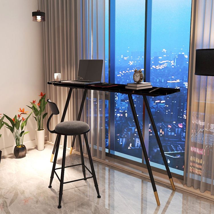 1/2 Pieces Bar Table and Stool Modern Sintered Stone Table and Armless Bar Chair Clearhalo 'Bar Furniture' 'furn' 'furn_home_bar_bar_sets' 'Furniture' 'Home Bars & Bar Sets' 'home_bar_bar_sets' 'Kitchen & Dining Furniture' 1200x1200_af7c1407-6640-48ab-a54c-24ffa535886f