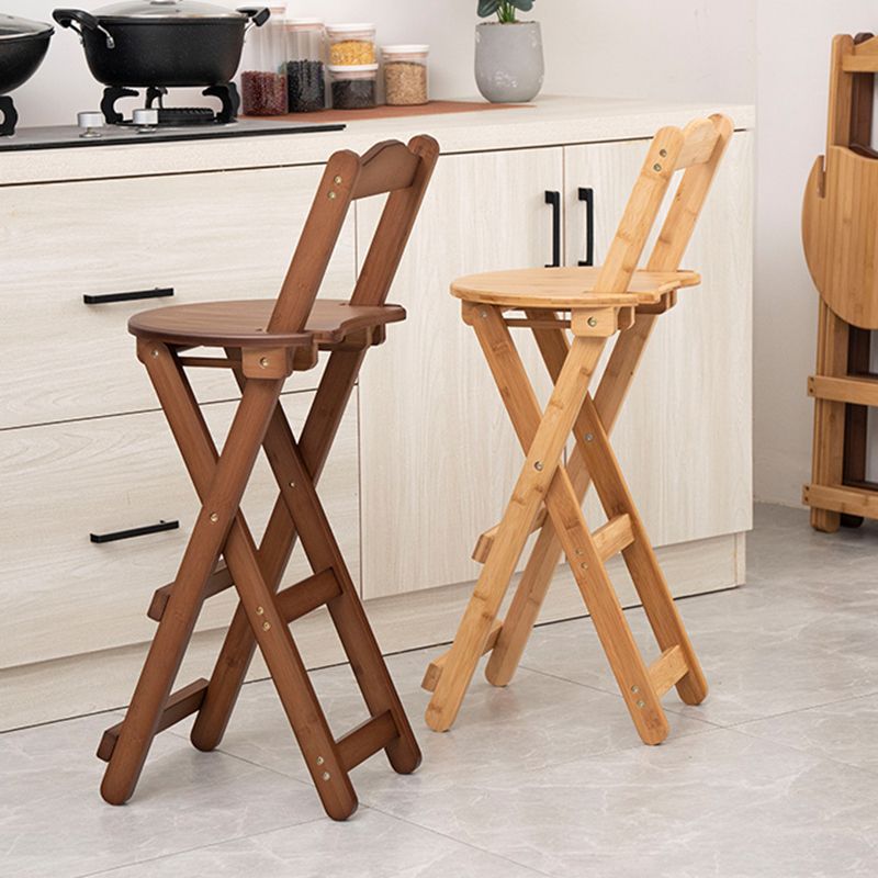 Modern Armless Foldable Counter Stool Wood Kitchen Bar Stool with Wooden Seat and Pedal Clearhalo 'Bar Furniture' 'Bar Stools' 'bar_stools' 'furn' 'furn_bar_stools' 'furniture_bar_stools' 'Kitchen & Dining Furniture' 'kitchen&dining_furn' 'kitchen' 'kitchen_furn' Furniture' 1200x1200_af7e2e52-3128-4863-9ac2-ed0865f0de76