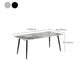 Luxury Sintered Stone Dining Table Rectangle Living Room Fixed Kitchen Table