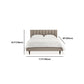 84.65 inch Wide Contemporary Bed Frame Solid Wood Bed with Upholstered Headboard