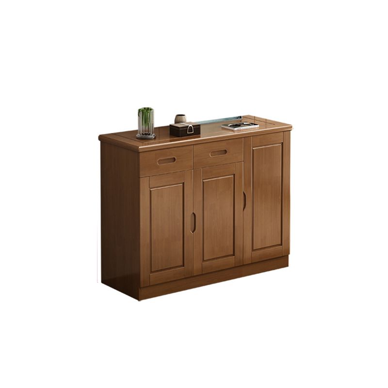 Mid-Century Modern Cabinet Rubberwood 2-Drawer with Shelves Grooves Accent Cabinet Clearhalo 'Cabinets & Chests' 'cabinets_chests' 'furn' 'furn_cabinets_chests' 'Furniture' 'Living Room Furniture' 1200x1200_af7ff187-c62a-4354-b954-b4b2c4ae9fa1