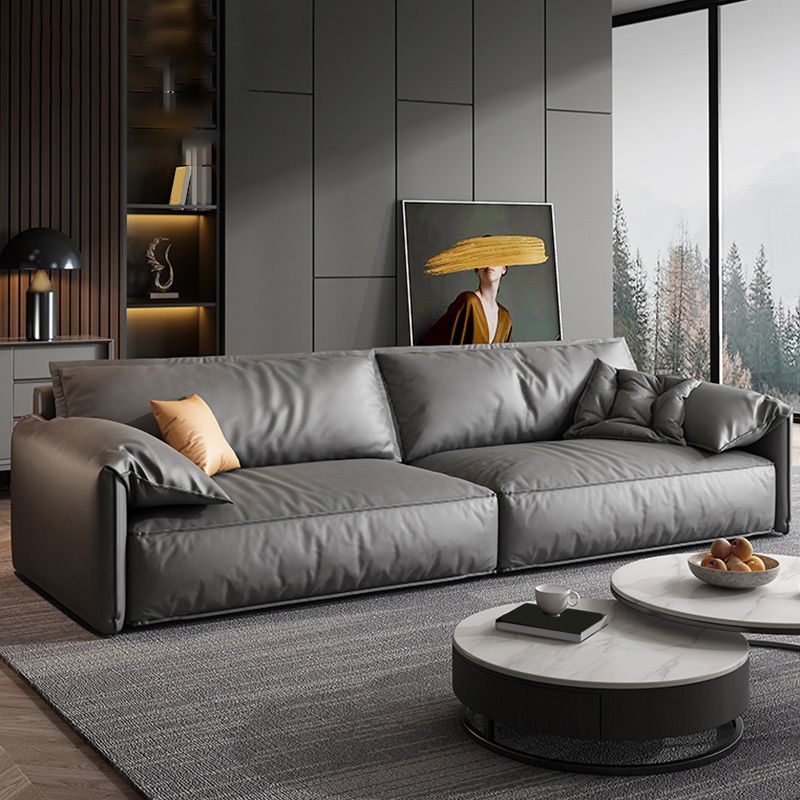 2/3/4人のための灰色の現代標準スクエアアームソファソファ