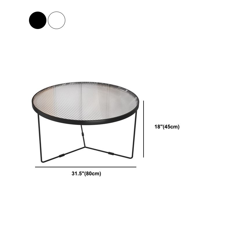 Moderner Stil runder geschärfter Glas Tisch mit Metallkreuzbeinen Couchtisch