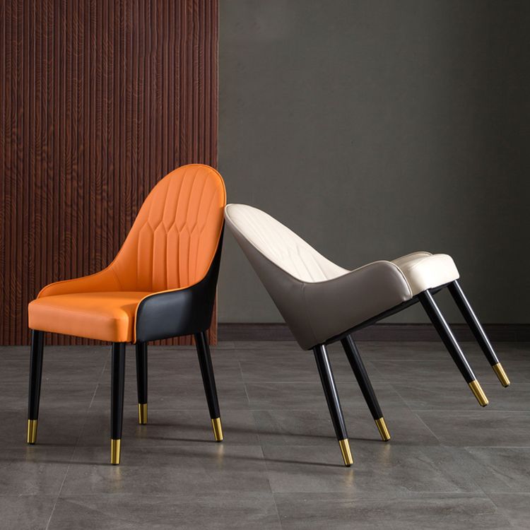 Solid Back Chair Scandinavian Style Arm Leather Dining Side Chairs Clearhalo 'Dining Chairs' 'Dining Tables & Seating' 'dining_chair' 'furn' 'furn_dining_chair' 'Furniture' 'Kitchen & Dining Furniture' 1200x1200_af8424d0-7644-4922-83e6-2a4f8d1cfa04