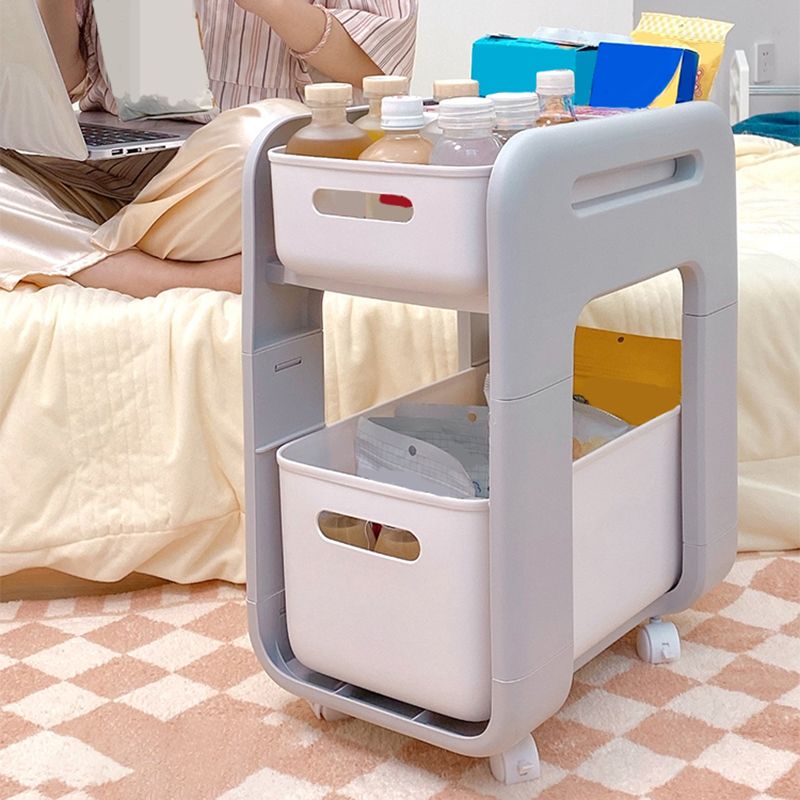 Moderna de la noche de la mesa de plástico de la mesa de acento con 2 cajones