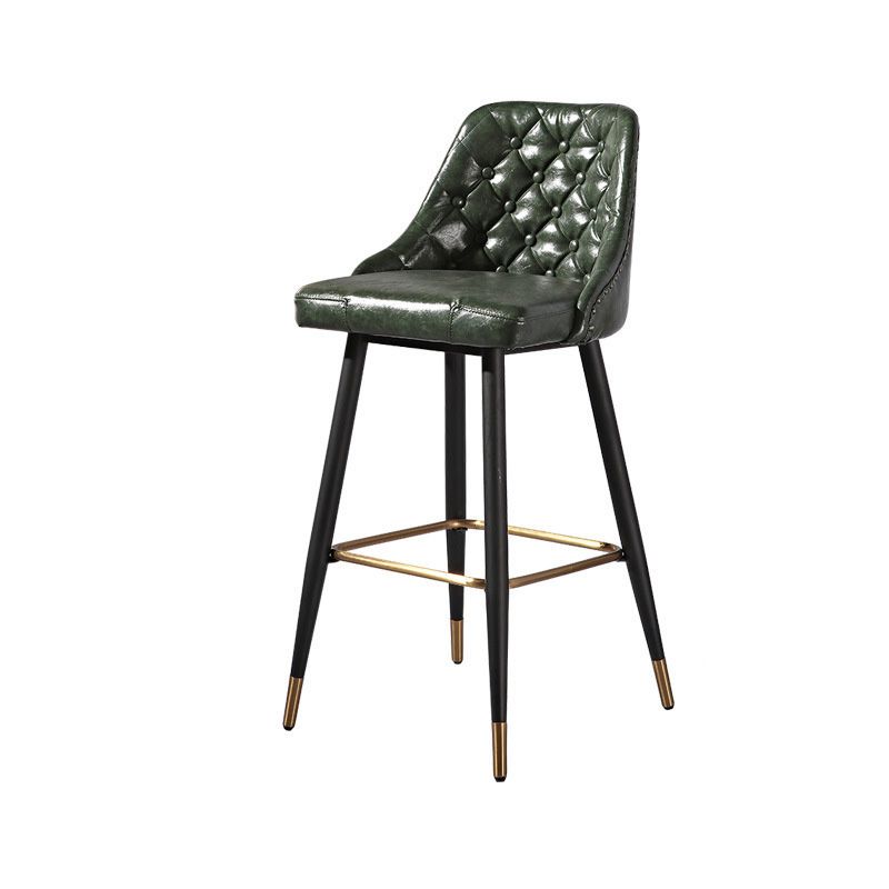 Glam Style Faux Leather Barstool Armless Low Back Bar Stool with Metal Legs Clearhalo 'Bar Furniture' 'Bar Stools' 'bar_stools' 'furn' 'furn_bar_stools' 'Furniture' 'Kitchen & Dining Furniture' 1200x1200_af857335-8b55-45ab-afd6-5a170d5a9b64