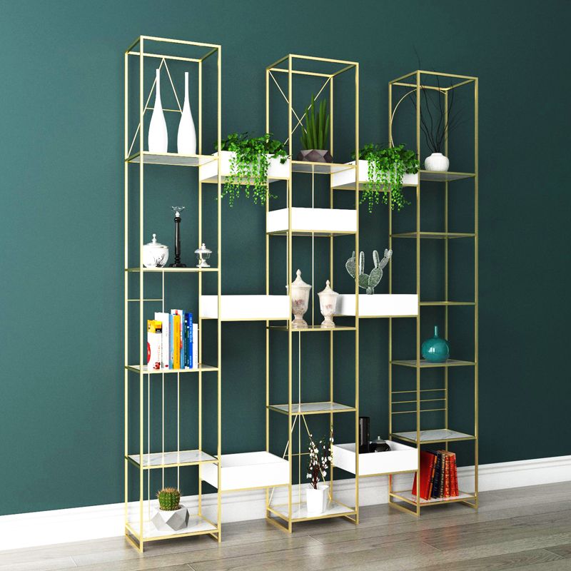 Industrial Vertical Open Etagere Bookshelf Iron Frame Manufactured Wood Shelf Bookshelf Clearhalo 'Bookcases' 'furn' 'furn_bookcases' 'Furniture' 'furniture_bookcases' 'kitchen' 'kitchen_bookcases' 'Living Room Furniture' 'Office Furniture' 1200x1200_af86341e-f5ef-4d4b-be3e-e5a31a10c9a2