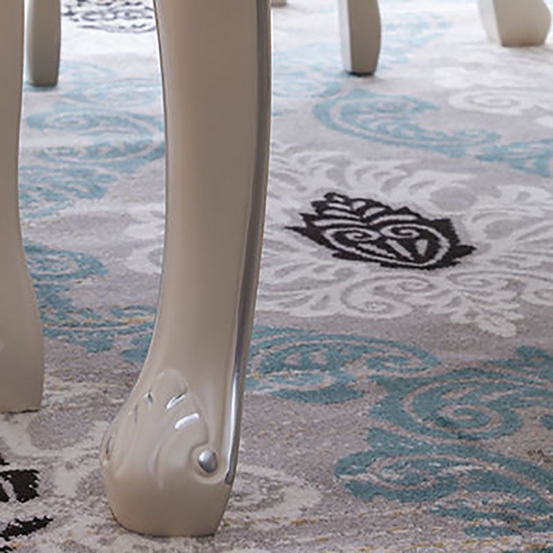 石のトップダイニングテーブル4本の木製の脚の長方形ダイニングテーブル