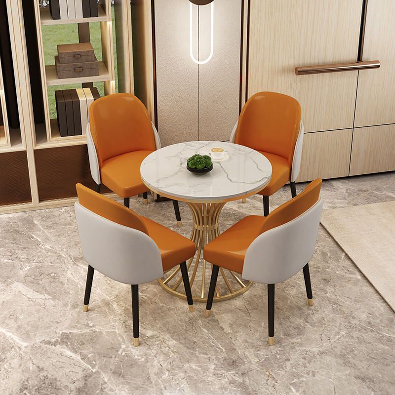 Mesa de comedor de lujo tradicional mesa de pedestal de piedra sinterizada para comedor