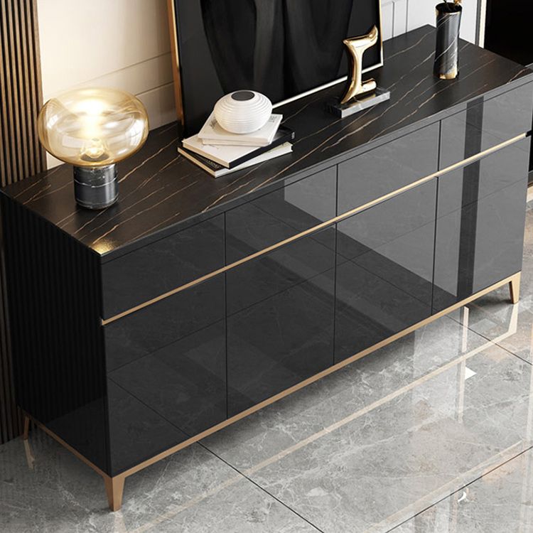 4 Drawer Buffet Sideboard Engineered Wood and Stone Sideboard Table Clearhalo 'buffet_sideboard' 'Buffets & Sideboards' 'furn' 'furn_buffet_sideboard' 'Furniture' 'Kitchen & Dining Furniture' 1200x1200_af8c4277-d85b-4446-a61f-7f9e20730838