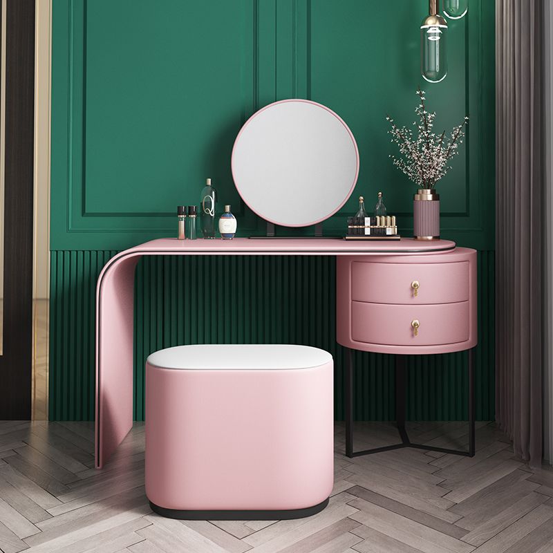 Glam Style 28.7" Height Vanity Set with Stool and Mirror Vanity