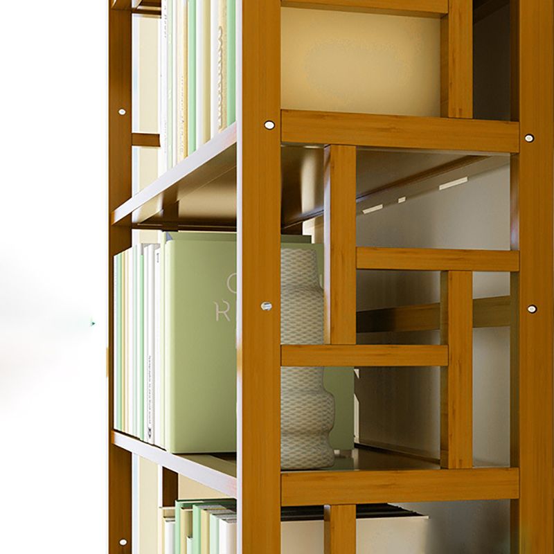 Natural Floor Bookshelf Contemporary Bamboo Shelf Bookcase for Study Room